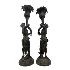 Pair of Bronze Maitland Smith Figures