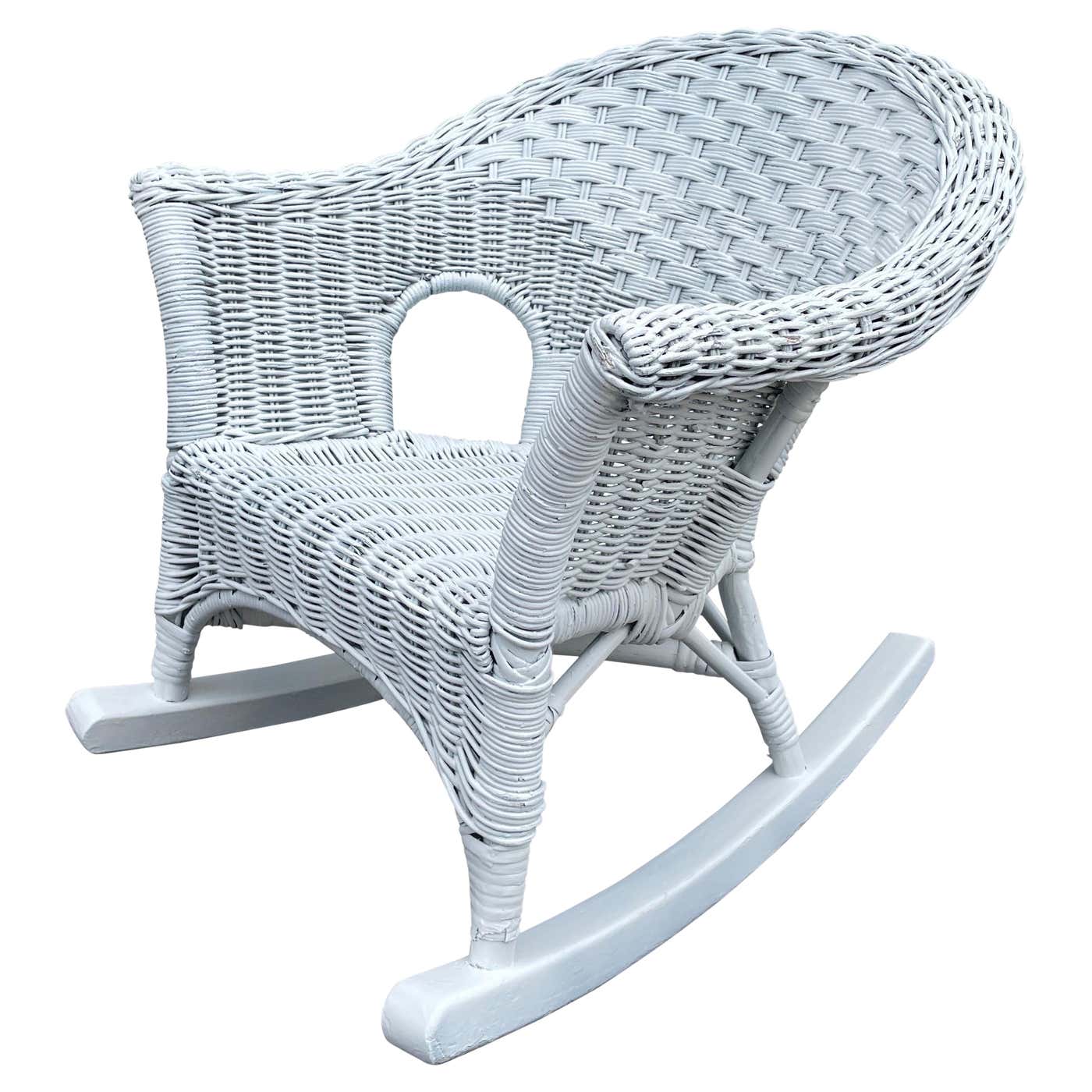 Small Wicker Rocker Antique White Wicker Child's Rocking Chair For Sale at 1stDibs | childs ...
