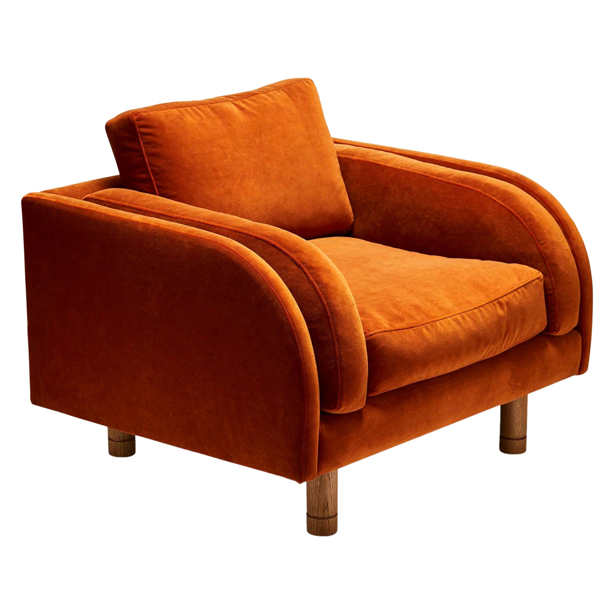 Orange Velvet Moreno Chair by Lawson-Fenning