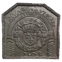 Antique Fireback / Backsplash, Coat of Arms Dated 1603