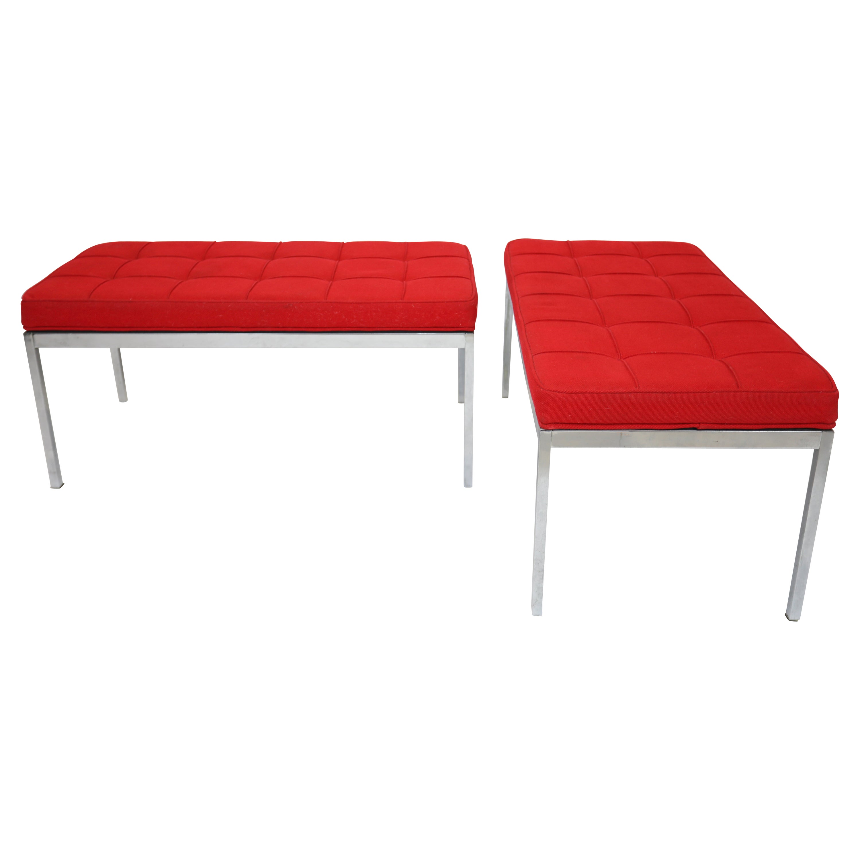 2 gepolsterte Stühle von Florence Knoll