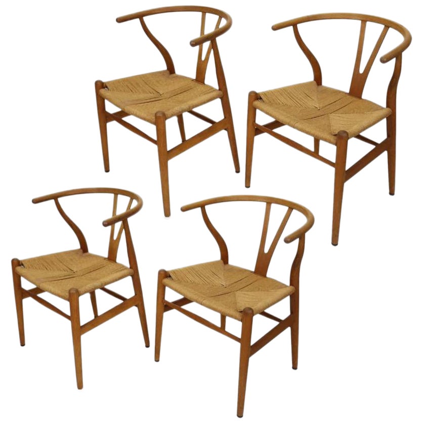 4 Hans Wegner Wishbone Chairs