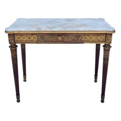 Late 19th Century French Bronze-Mounted Writing Desk w/single Drawer