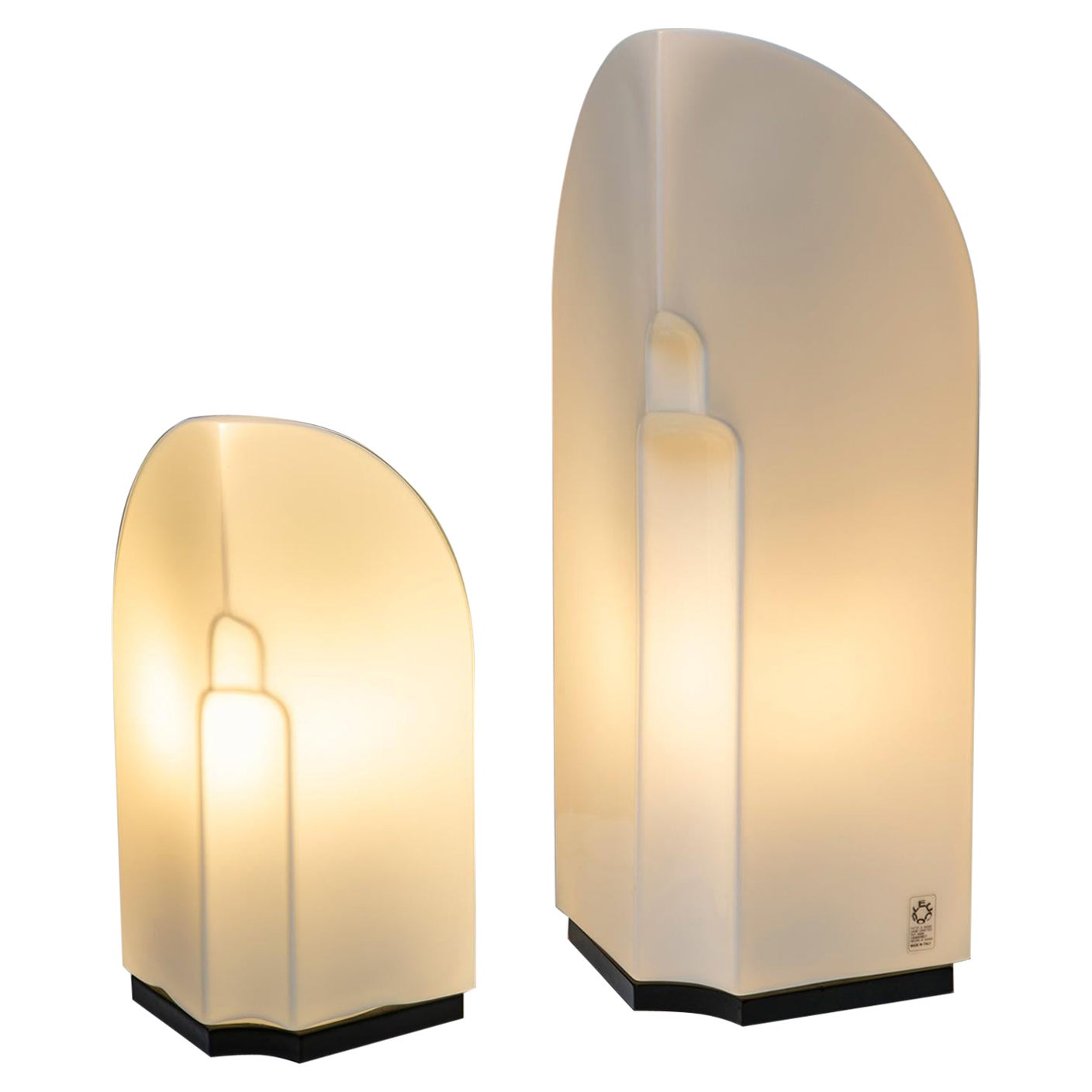 Set of Two "Tiki" Murano Glass Table Lamps by Kazuhide Takahama for Leucos