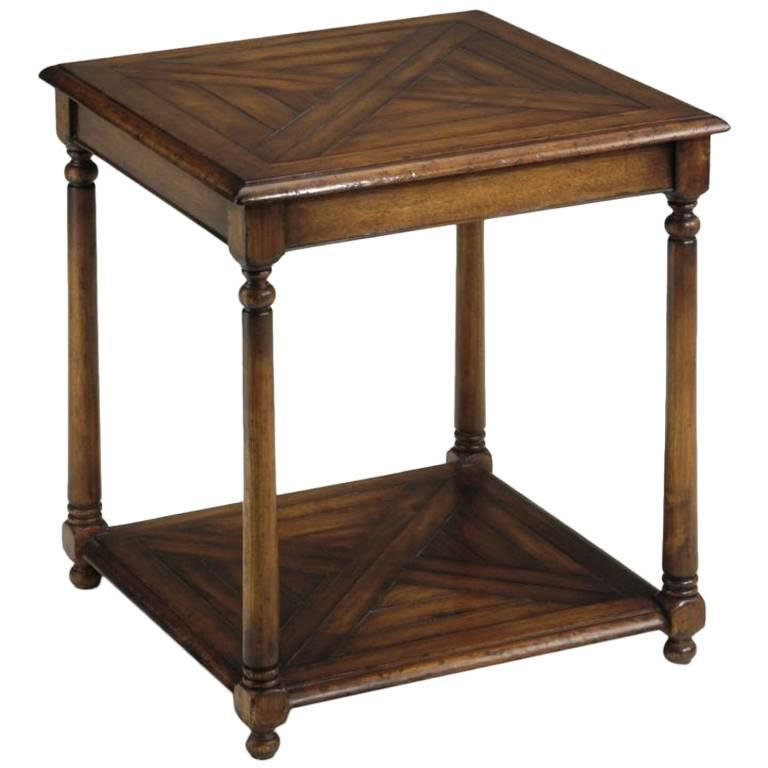 Parquet Top Side Table For Sale