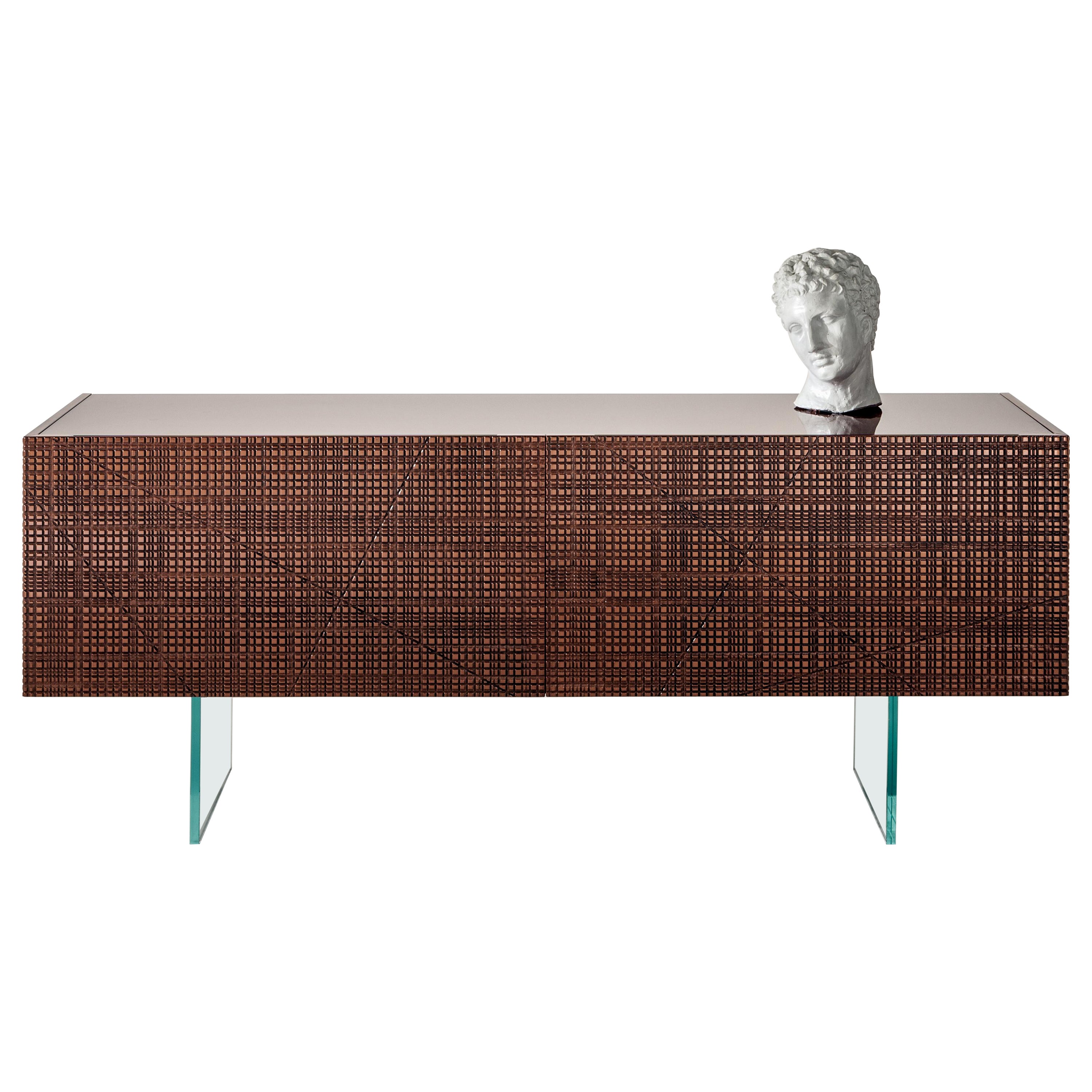 Laurameroni Limited Edition "Maxima" Sideboard in Burnished Copper Liquid Metal For Sale