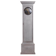 20th Century White-Grey Danish Gustavian Grandfather Clock by Urban Jørgensen