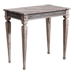 19th Century Grey Swedish Gustavian Pine Console Table - Scandinavian End Table