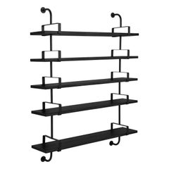 Mathieu Matégot 'Démon' 5-Shelf System for GUBI in Black Ash