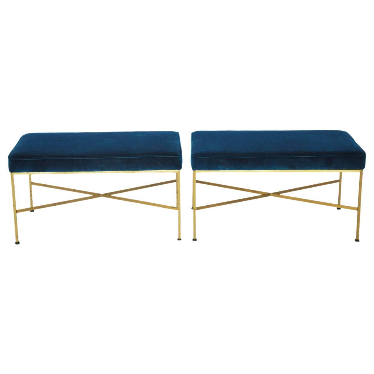 Paul McCobb Brass Benches for Calvin