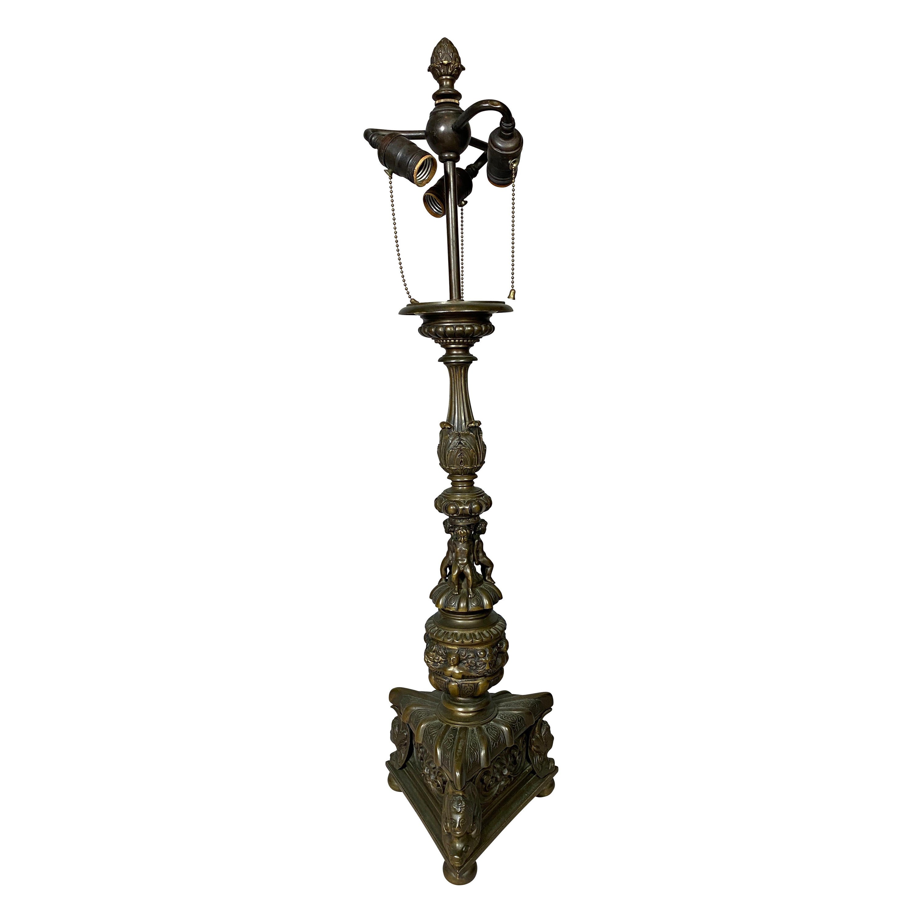 Renaissance Style Bronze Table Lamp