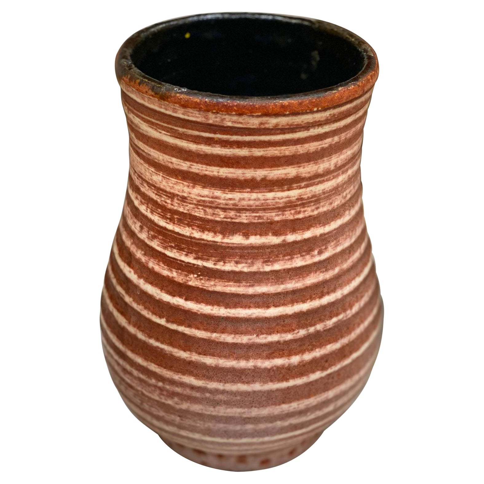 Vase aus Ton mit Akzent, um 1960, die Farbe ist Rosa / Braun im Angebot