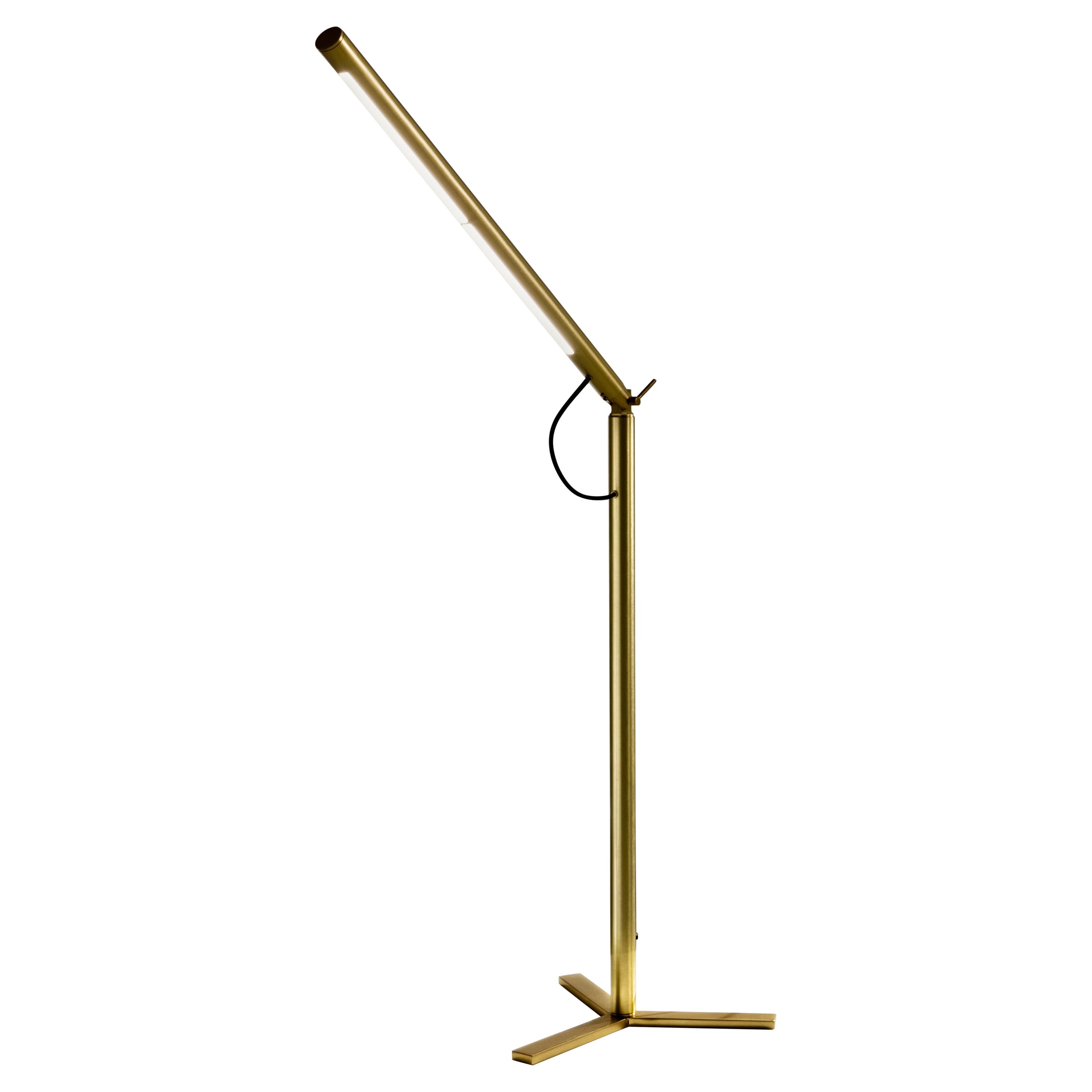 Laurameroni "Level" Minimal Floor Lamp in Brass by Artefatto Design Studio For Sale