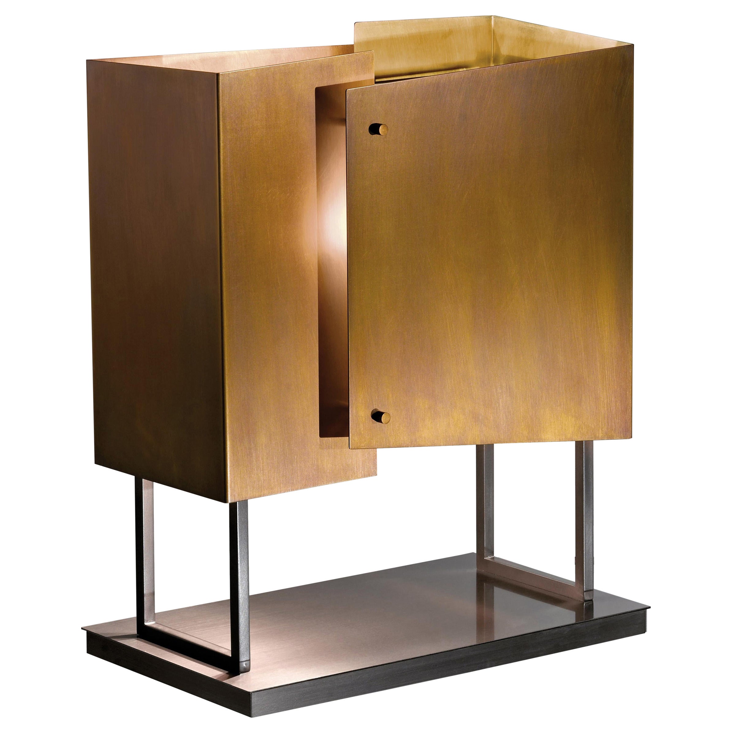 Laurameroni "Table Lamp MA 20" Modern Sculptural Lamp in brass by M. Anderson For Sale