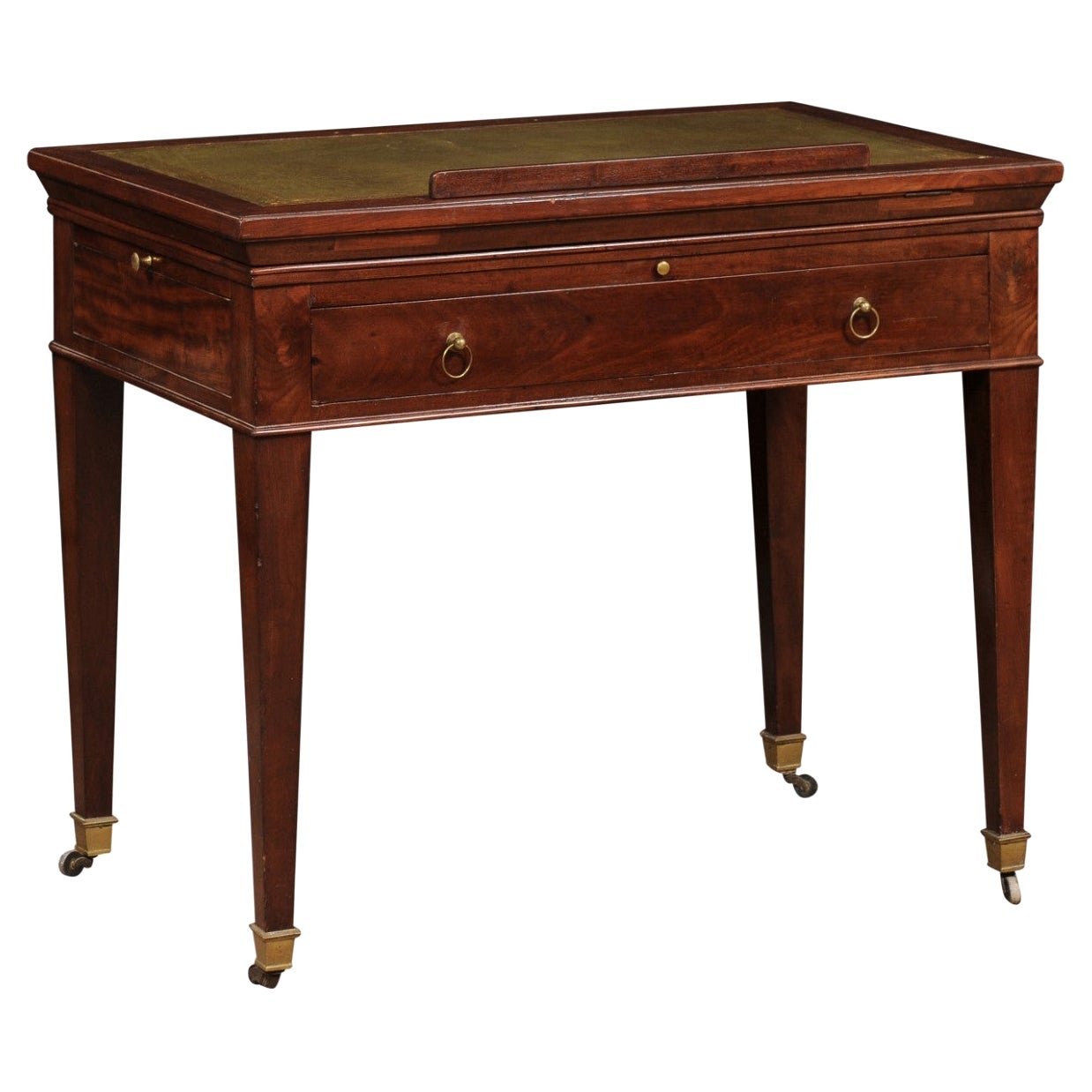 Louis XVI Mahogany Architect’s Desk with Leather Top, France ca. 1800 For Sale