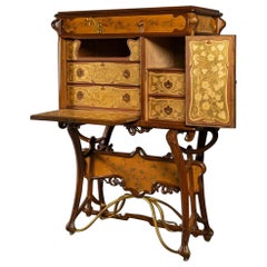 Antique Joan Busquets Workshop Masterpiece Modernist Nouveau Desk Cabinet, ca. 1898