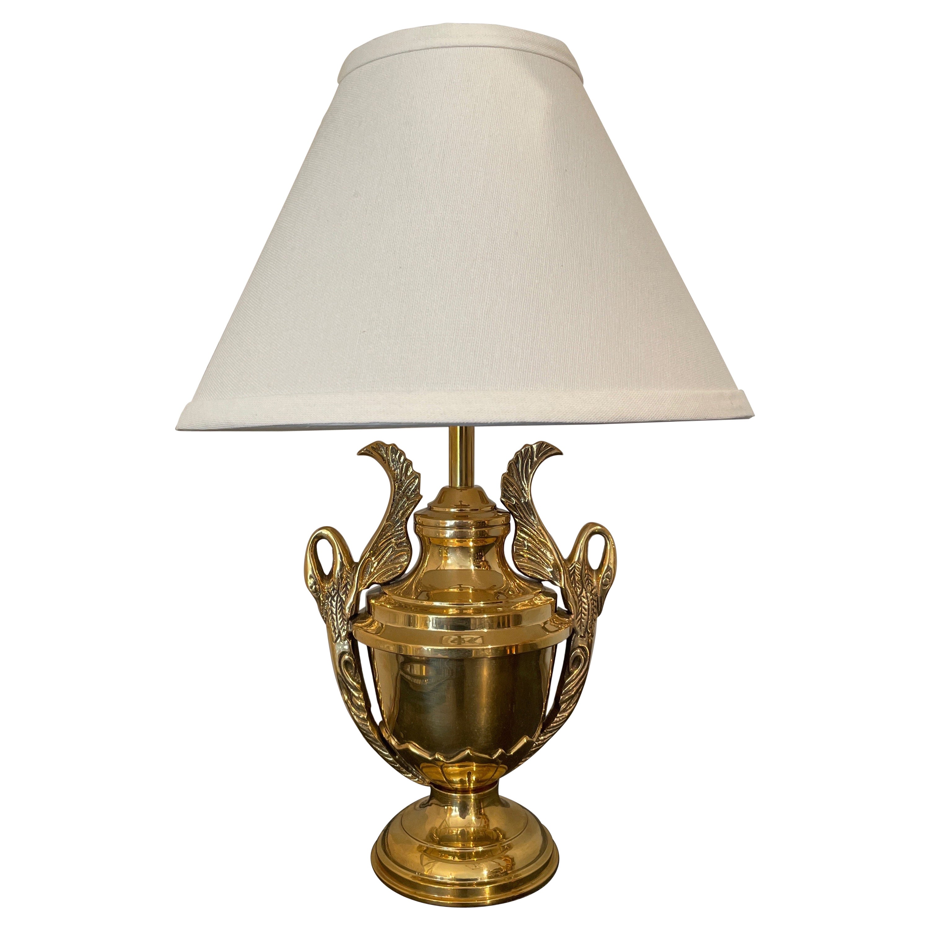 Solid Brass Swan Lamp