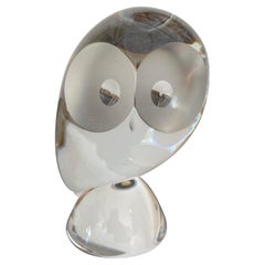 Vintage Crystal Abstract Owl by Steuben