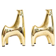 Norman Bleckner Brass Bull Bookends Pair Of Vintage