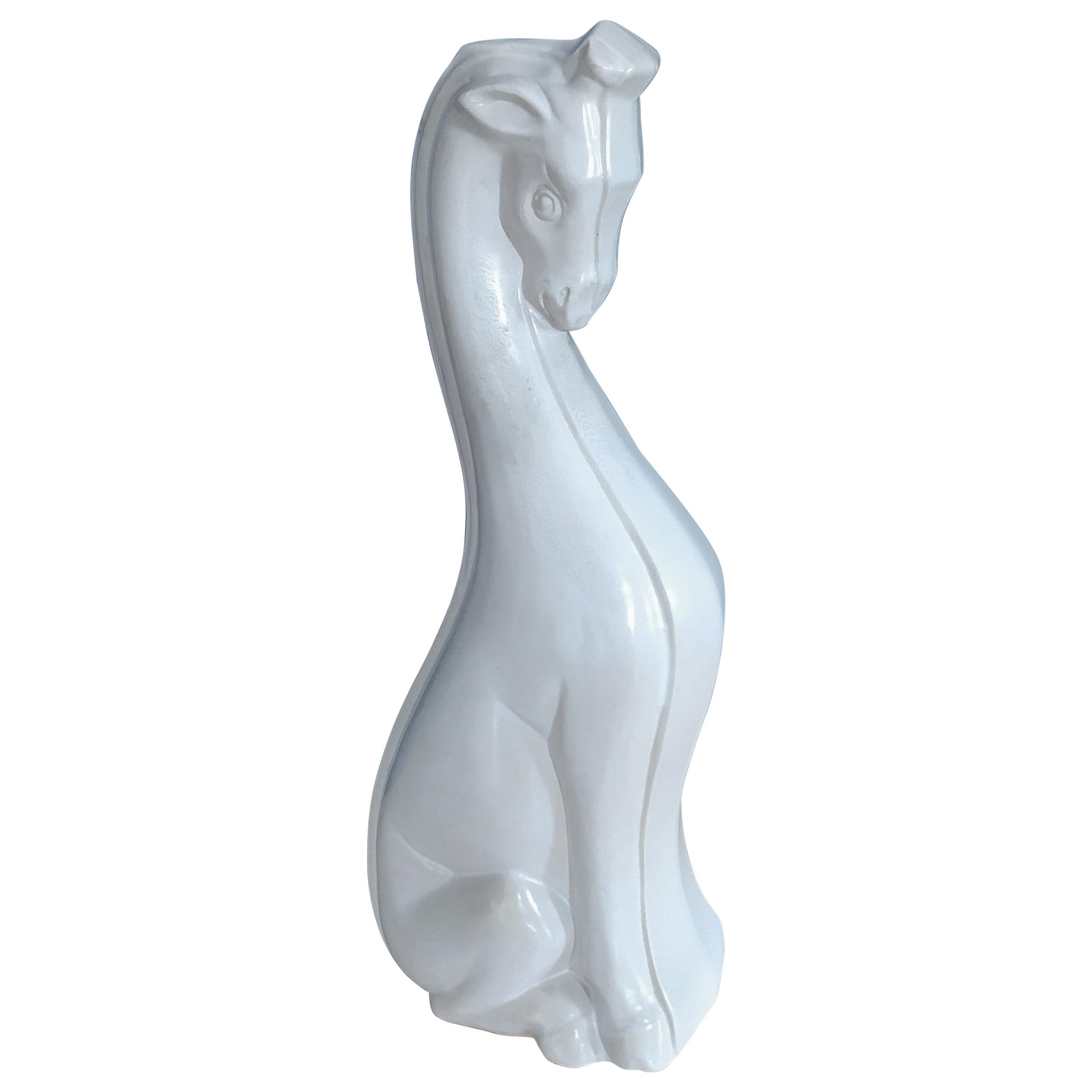 Art Deco Horse Sculpture in Laveno Ceramic, Made in Italy, 1930s For Sale