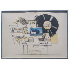 Prova d'artista per "Millet" dal Portfolio Six Drawing Tables di Saul Steinberg