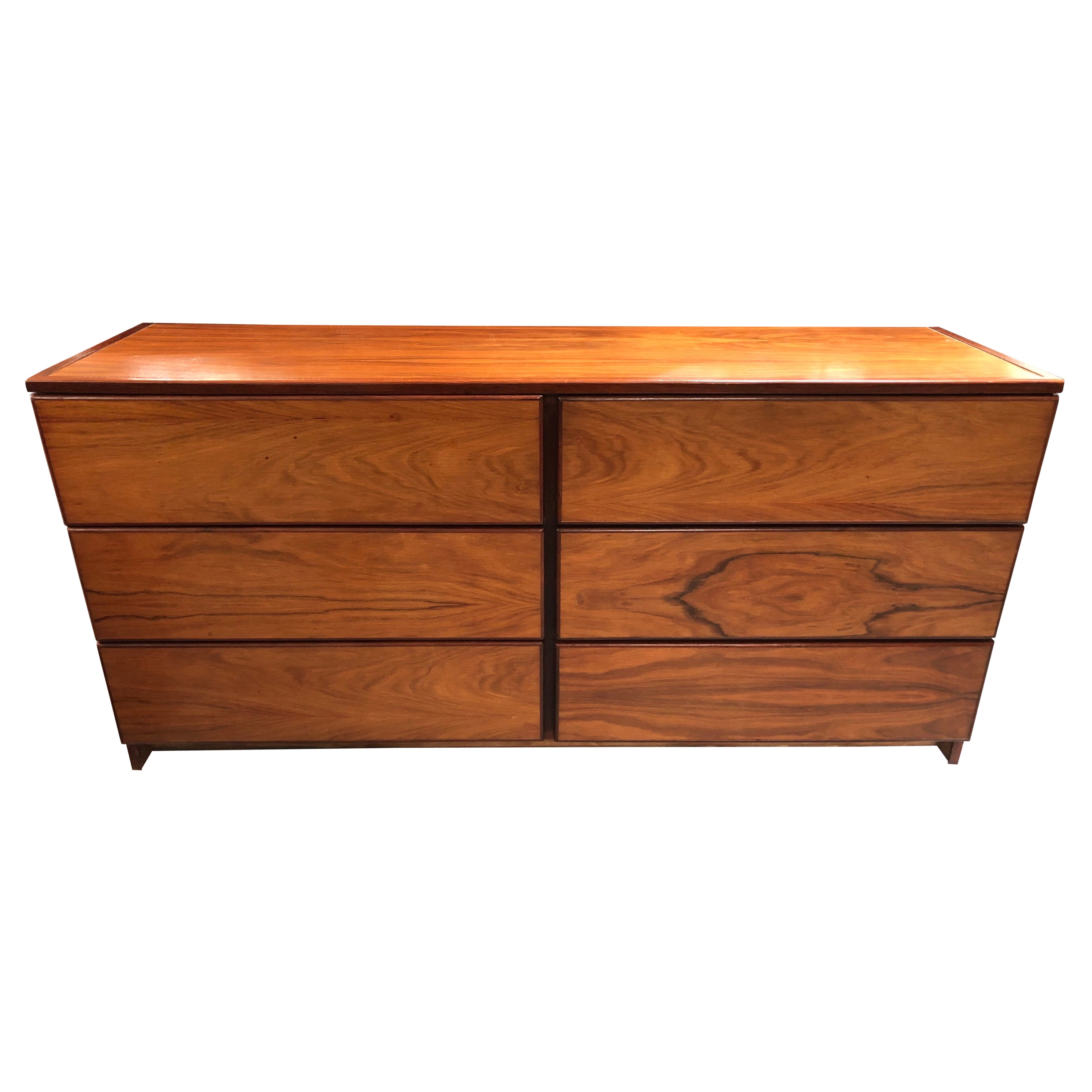 Mid Century Modern Six Drawer Rosewood Dresser