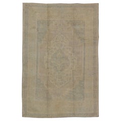 Vintage Turkish Oushak Rug with Neutral Colors, Taupe, Gray and Ivory
