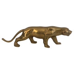 Brass Tiger Sculpture, French, Circa 1970