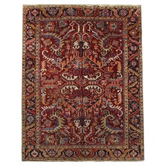 Tapis oriental Rust fait à la main Tapis géométrique en laine ancienne