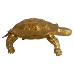 Turtle Brass Sculpture, French, Circa 1970