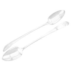 Antique Georgian Irish Sterling Silver Gravy Spoons