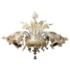 Vintage Monumental Murano Chandelier 12 Arms Made in Italy, Hand Blown and Handcrafted
