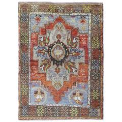 Vintage Turkish Oushak Rug 12