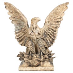 Monumental Beaux Arts Glazed Ceramic Eagle