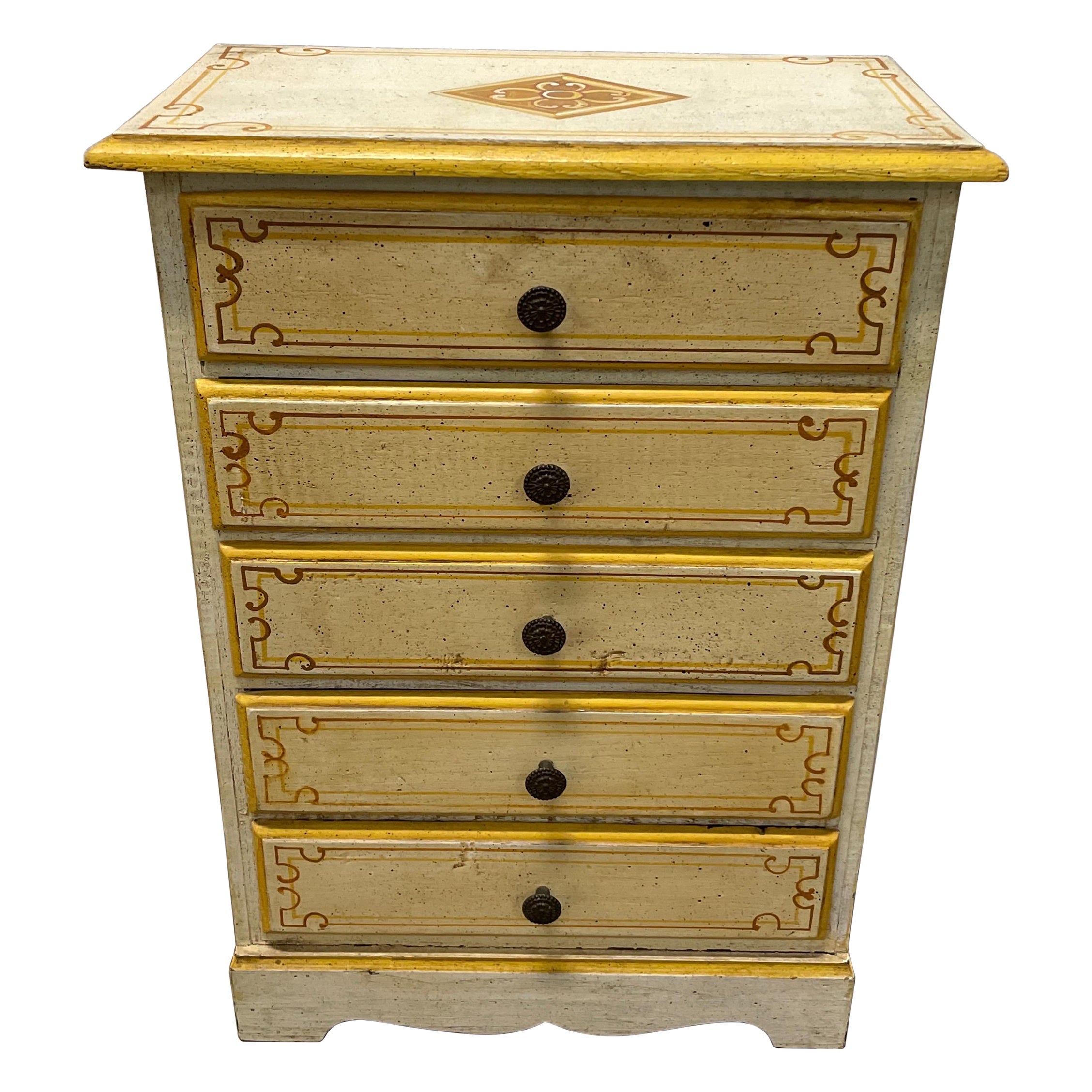 Miniature Painted Italian Chest of Drawers