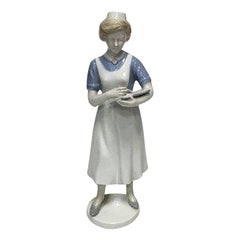 Gräfenthal Thüringen German Porcelain Figurine of Nurse Writing