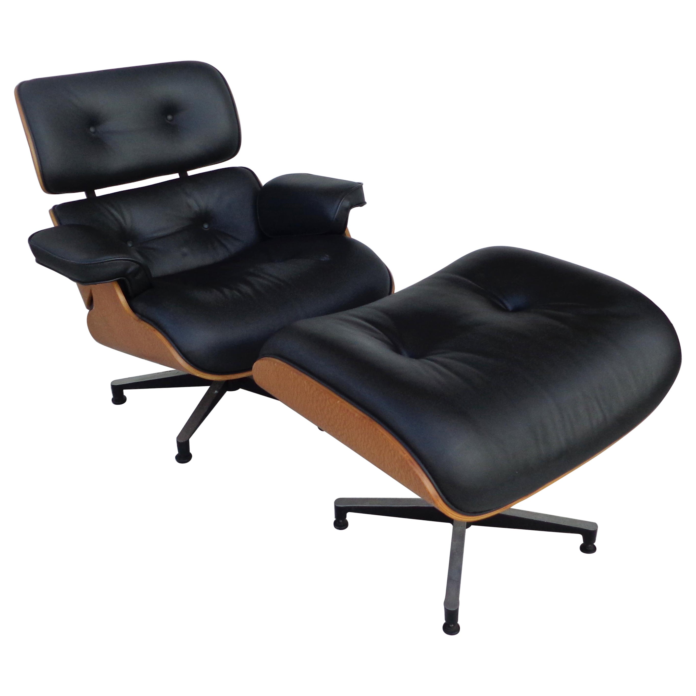 Black Brazilian Artesia Eames Lounge and Ottoman 