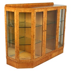 Art Deco Display Cabinet in Burr Maple, c1930