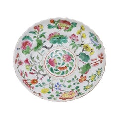 Chinese Porcelain Plate with Scalloped Edge