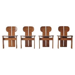 Set of Four Africa Chairs by Afra & Tobia Scarpa, Maxalto, Italy, 1970s-1980s