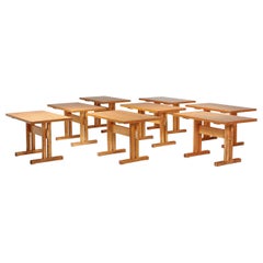 Pine Perriand Tables, French Modernism