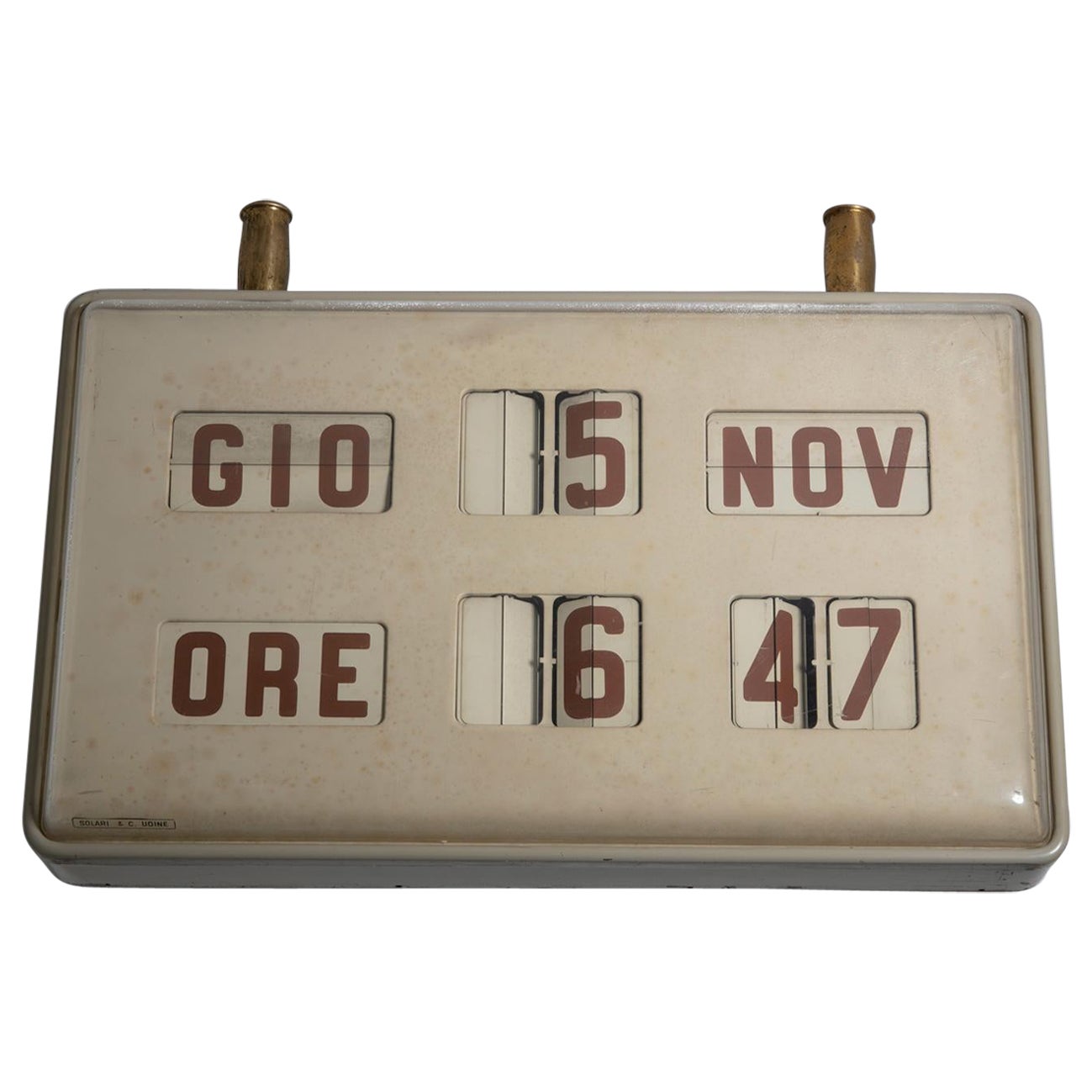 Cifra 6 Palette Clock by Gino Valle for Solari, Udine, 1960s