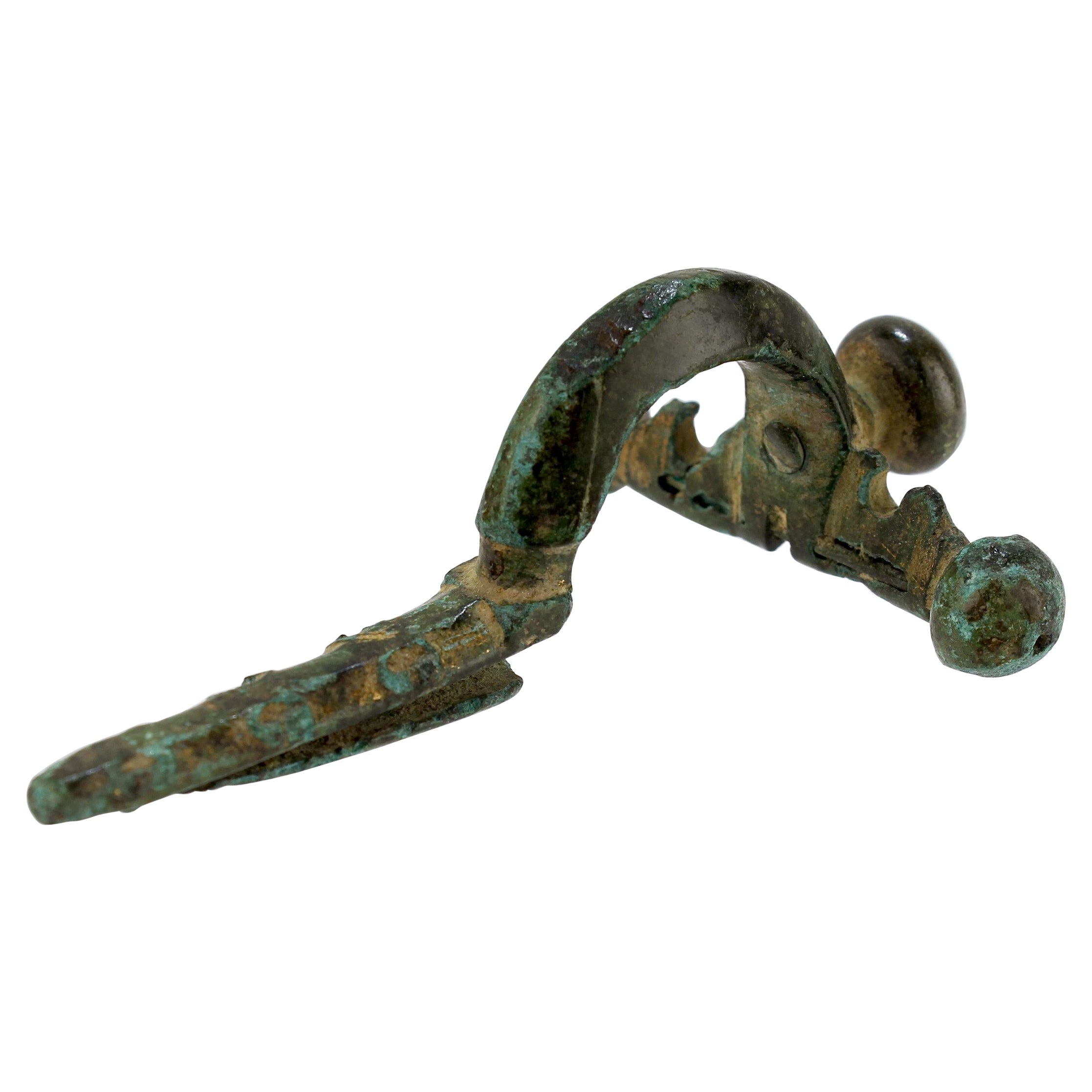 Ancient Roman Bronze Crossbow Fibula or Toga Pin