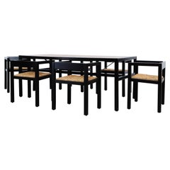 Vico Magistretti Inspired Modernist Two Tone Dining Set