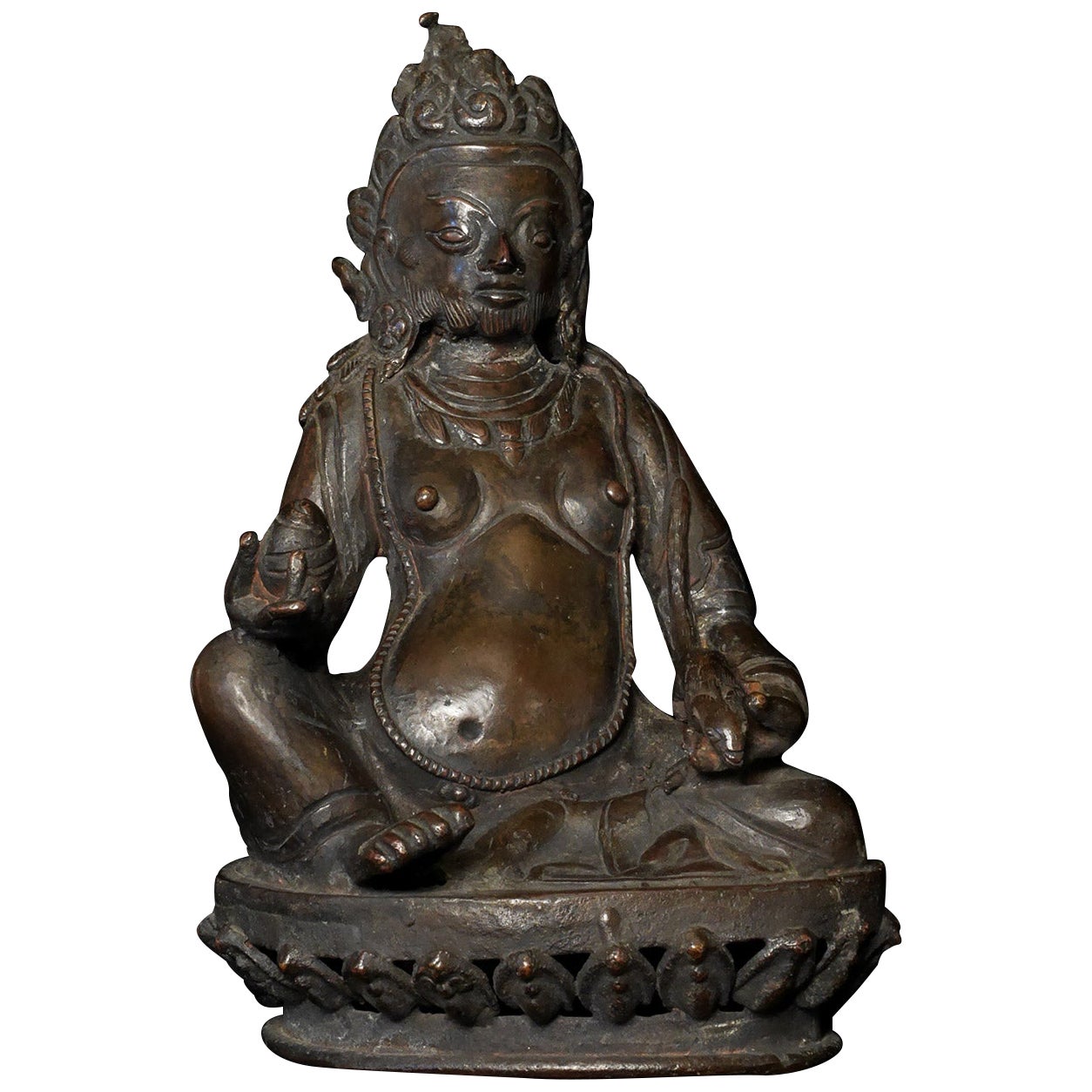 Bronze Jambahala-Nepales-Buddhist des frühen 20. Jahrhunderts - 7690 im Angebot