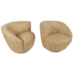 Pair of Mid-Century Modern Swivel Chairs