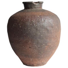 Old Japanese Pottery Around 1600 "Shigaraki" Jar /Antique Vase/ Wabi-Sabi Tsubo