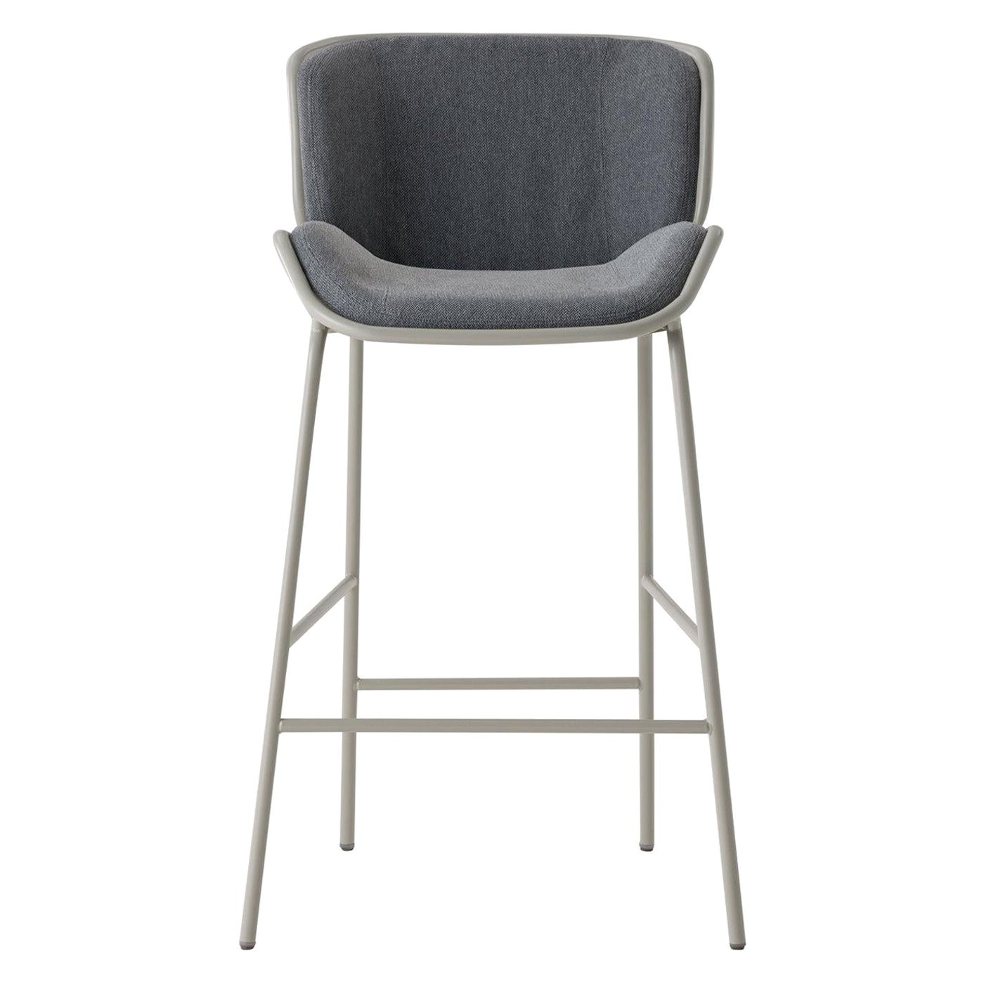 Skin Gray Bar Stool by Giacomo Cattani For Sale