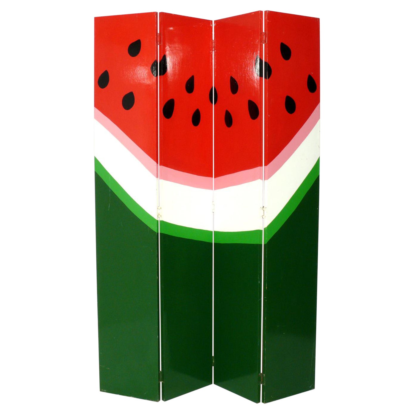 Colorful Hand Painted Watermelon Folding Screen