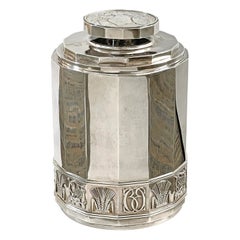 "Ceres, Wheat & Hops," Extraordinary, Art Deco Sterling Silver Canister, Sweden